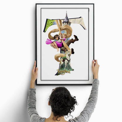 Bring the magic of Disney to your walls with this Tangled Movie Poster. Featuring iconic characters from all your favourite Disney movies and Disney World posters, this wall art celebrates the power of these animated classics. Available in a colourful range of sizes and prints, these posters are perfect for any room in the house. Make your mark with Disney movie posters and fine art prints.