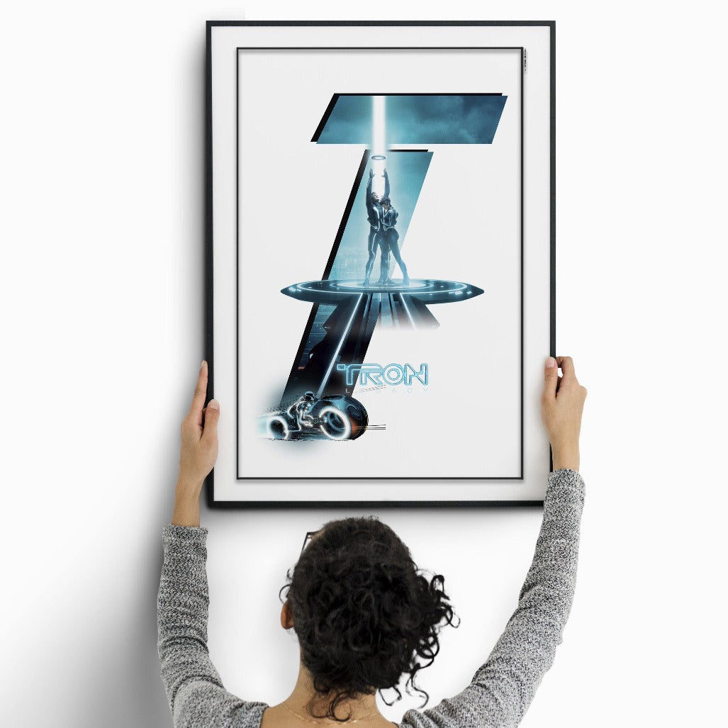 Take your pick from this power-packed collection of your favorite Disney characters! With the iconic heroes gathered in one place, Tron Legacy Movie Poster is the perfect way to liven up your walls with a cheerful art print that expresses your love of Disney. Print it, frame it, and make your home a Disney World!