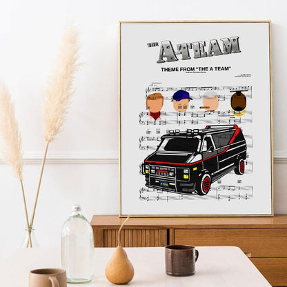 98Types Music is proud to release the latest poster in its song lyrics art prints series - THE A TEAM Main Theme Poster. If you're a fan of the show, you'll love this vibrant and eye-catching poster, featuring the words to the iconic song. The perfect addition to any fan's bedroom or music room, this poster is also a great gift idea for the music lover in your life.