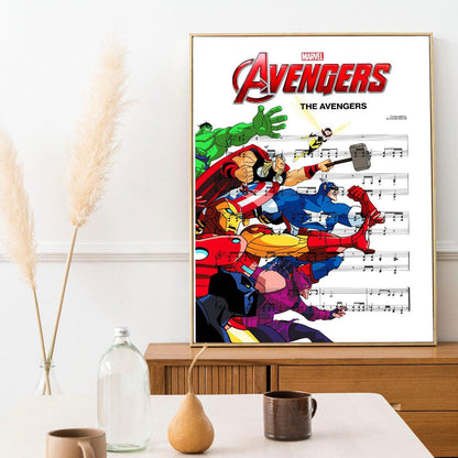 Avengers - Alan Silvestri Print | Sheet Music Wall Art | Song Music Sheet Notes Print  The personal favorite song sheet print shows the song chosen as the score. Everyone has a favorite song and now you can show the score as printed staff.