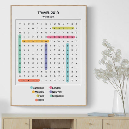 Personalised WORD SEARCH Family Print Gift | Birthday Gift Valentines | New Home Gift Variety Stiles Custom - 98types