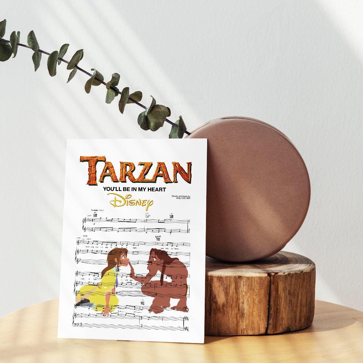 Looking for a piece of art that will transport you to a different time and place? Look no further than our Tarzan - YOU’LL BE IN MY HEART Print.This beautiful print is based on the classic Disney song, and is the perfect addition to your home decor. It’s perfect for fans of Disney movies and music, and would make a great gift for any occasion.So why not add a little Disney magic to your home today? Order your Tarzan - YOU’LL BE IN MY HEART Print now.