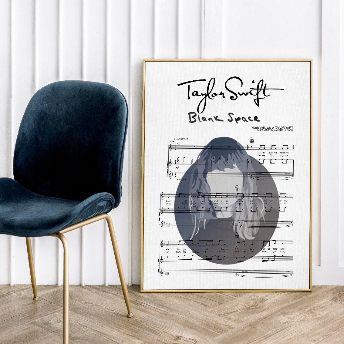 Print lyrical with these unusual and Natural High quality black and white musical scores with brightly coloured illustrations and quirky art print by artist Taylor Swift to put on the wall of the room at home. A4 Posters uk By 98types art online.