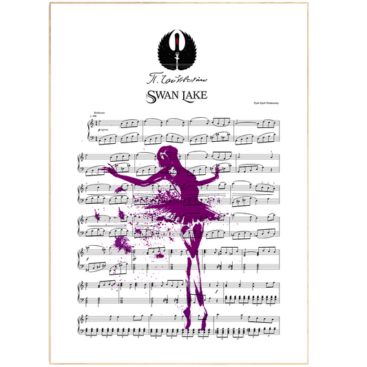 Tchaikovsky – Swan Lake Theme Song Print | Sheet Music Wall Art | Song Music Sheet Notes Print