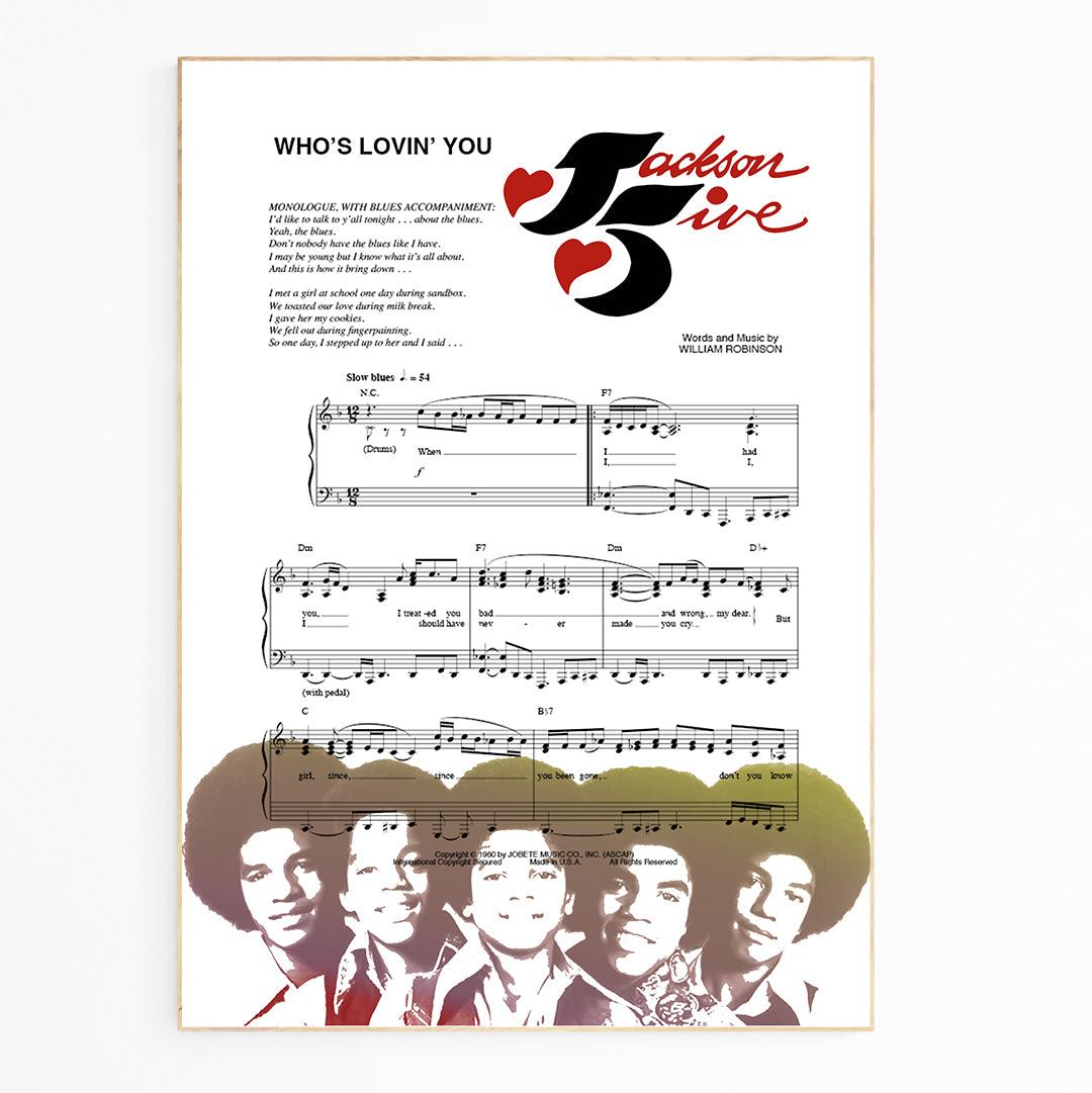 The Jackson 5 • Who's Loving You Song Lyric Print