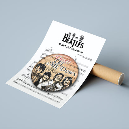 Print lyrical with these unusual and Natural High quality black and white musical scores with brightly coloured illustrations and quirky art print by artist The Beatles to put on the wall of the room at home. A4 Posters uk By 98types art online.