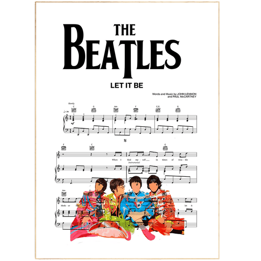If you're looking for the perfect gift for a music lover, look no further. This beautiful, personalized poster features the lyrics to The Beatles' iconic song, LET IT BE. It would make the perfect gift for a first dance, or as a piece of art to hang on your wall. The elegant print is available in a range of different sizes, so you can find the perfect fit for your home.