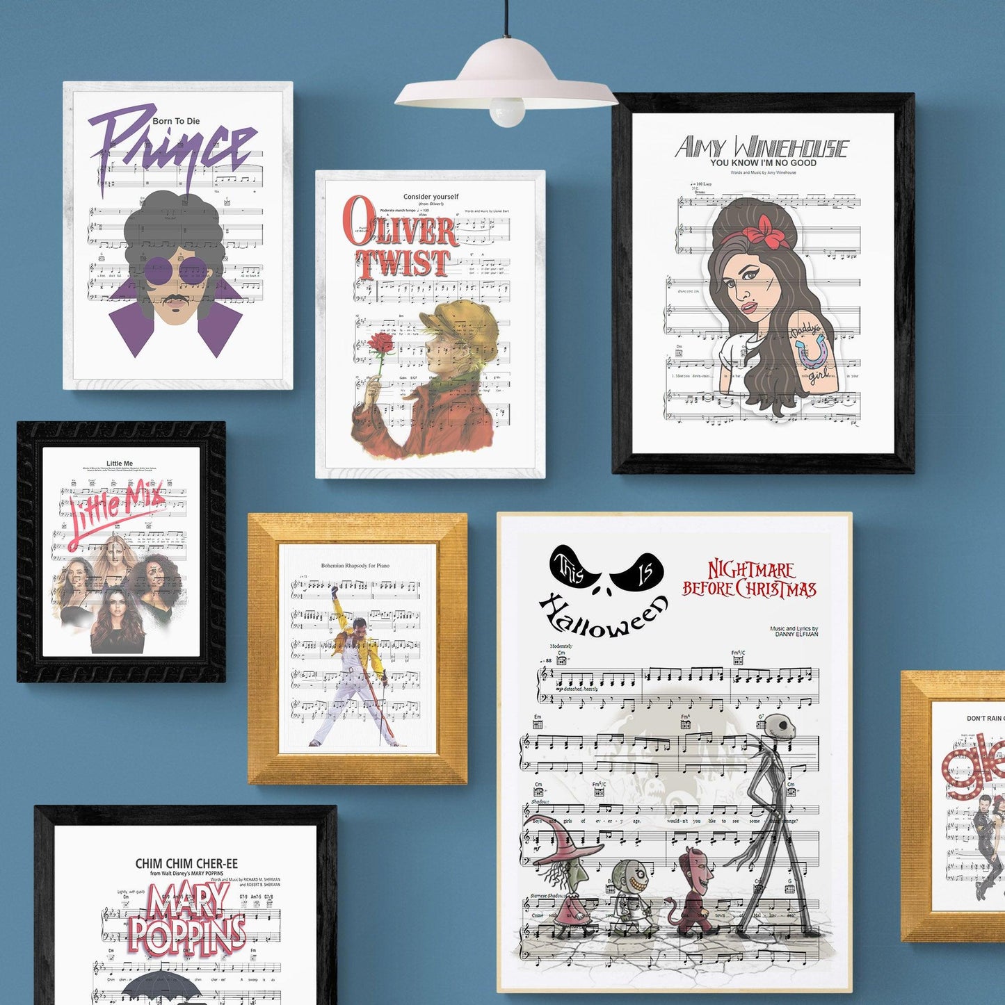 The Nightmare Before Christmas Song Lyric Print | Song Music Sheet Notes Print  Everyone has a favorite song and now you can show the score as printed staff. The personal favorite song sheet print shows the song chosen as the score. 
