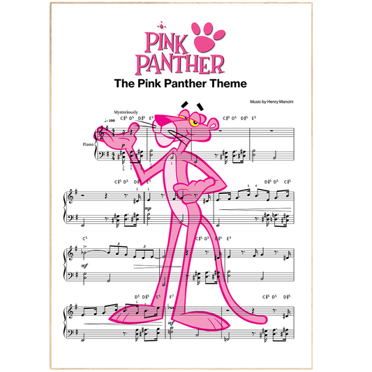 Pink Panther Theme Song Print | Sheet Music Wall Art | Song Music Sheet Notes Print