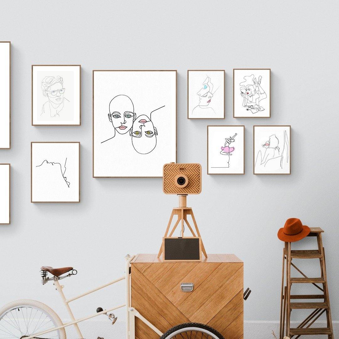 The love we feel Line Art Print | Contemporary Minimal Wall Decor | Scandi Design Style - 98types