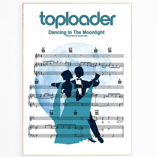 Everyone has a favorite song especially Toploader Dancing in the Moonlight Poster, and now you can show the score as printed staff. The personal favorite song sheet print shows the song chosen as the score. 