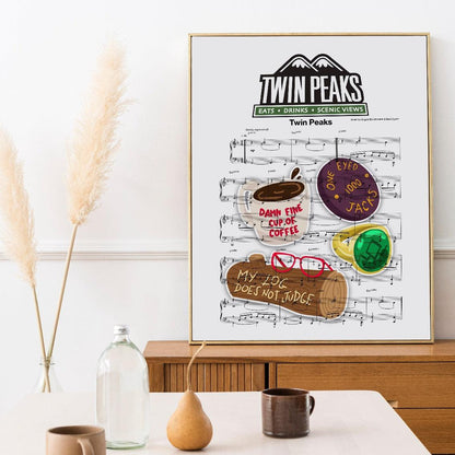 This Twin Peaks poster is the perfect addition to your home if you're a fan of the show or of the music featured in it. The poster features song lyrics from the show by David Lynch and Angelo Badalamenti, and has been designed and hand-crafted to be the perfect addition to your wall art. The perfect gift for the Twin Peaks fan in your life.