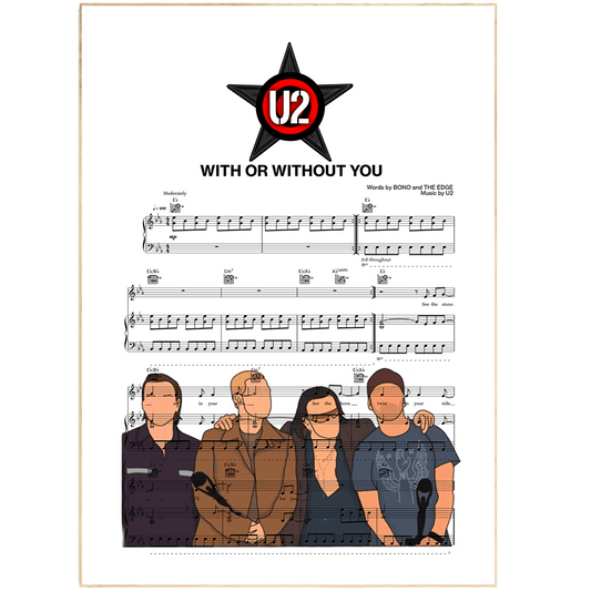 Show off your love of music and U2 with this eye-catching With Or Without You Poster. This wall art print decor is printed in high quality, making it perfect for any room in your home. Featuring the lyrics from the classic U2 song, this poster is a great addition to any home decor. Plus, it also makes an ideal gift for anniversaries or weddings. With its unique design and simple style, you can easily personalize it to make sure anyone who sees it will know just how much you love the band U2.