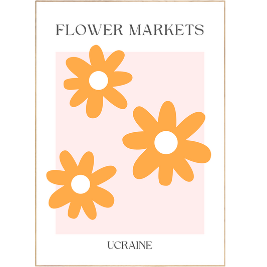 This Ucraine Flowers Market Print is a beautiful way to bring color to your home. With its abstract flowers, shapes in color, formes colorées and figures, this poster is a great gallery wall inspiration and perfect for any room. The beautiful floral drawing, pastel colors and Matisse art evoke a Danish feeling and make this a great addition to any wall art décor.