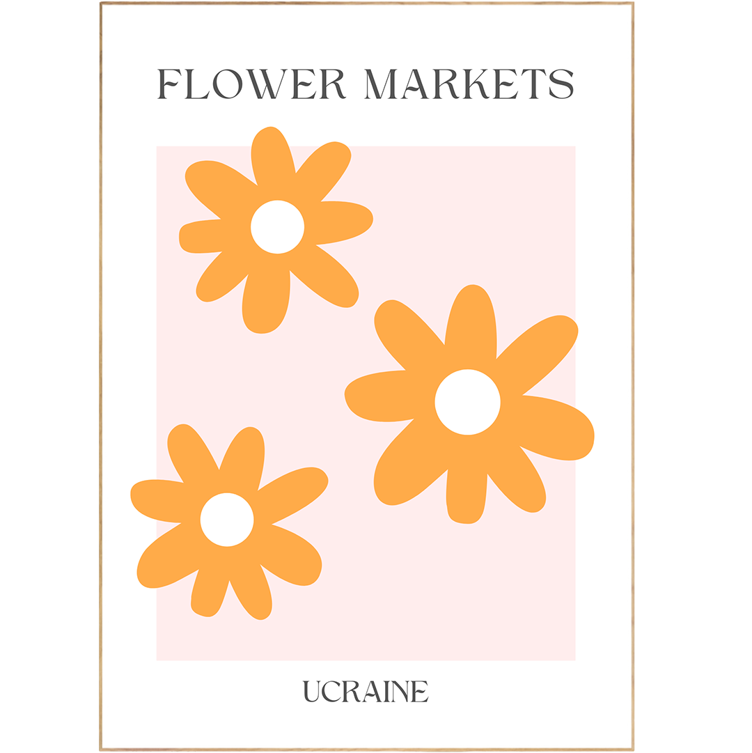 This Ucraine Flowers Market Print is a beautiful way to bring color to your home. With its abstract flowers, shapes in color, formes colorées and figures, this poster is a great gallery wall inspiration and perfect for any room. The beautiful floral drawing, pastel colors and Matisse art evoke a Danish feeling and make this a great addition to any wall art décor.