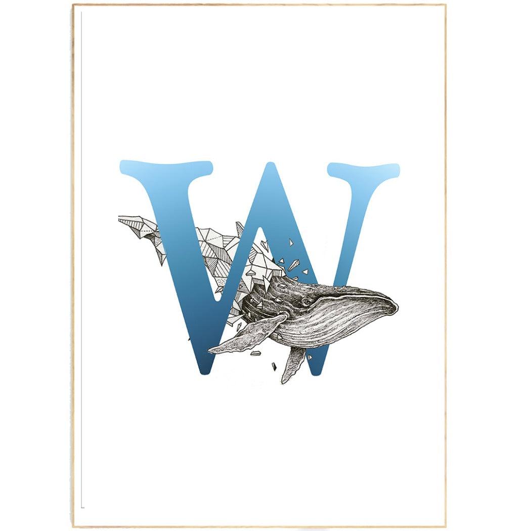 Whale Alphabet Poster