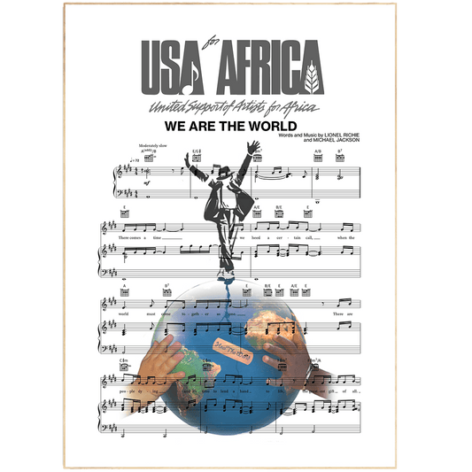 Bring some musical inspiration into your home with this U.S.A. For Africa - We Are the World Theme Song Print. This print features the lyrics to the world-renowned song that has brought people together for generations. This print makes for a great addition to any music lover's home. It also makes for a great gift for any occasion.