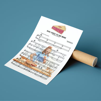 Sara Bareilles - She Used To Be Mine Print | Song Music Sheet Notes Print Everyone has a favorite song especially Waitress She Used To Be Mine Music Print, and now you can show the score as printed staff. The personal favorite song sheet print shows the song chosen as the score. 