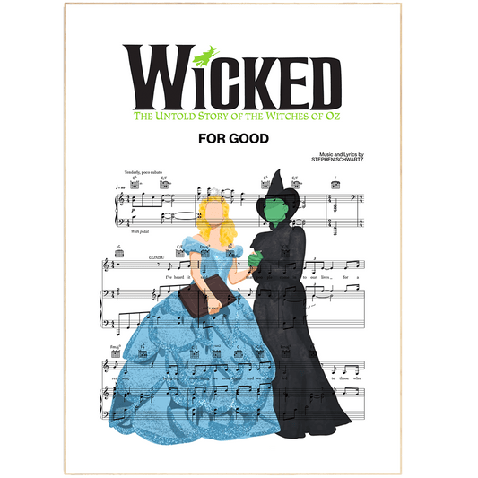 "For Good" is a musical number from the hit musical Wicked. It is sung as a duet between Elphaba (the Wicked Witch of the West) and Glinda (the Good Witch of the South) as a farewell. The song's score and lyrics were written by composer Stephen Schwartz. for good lyrics wicked