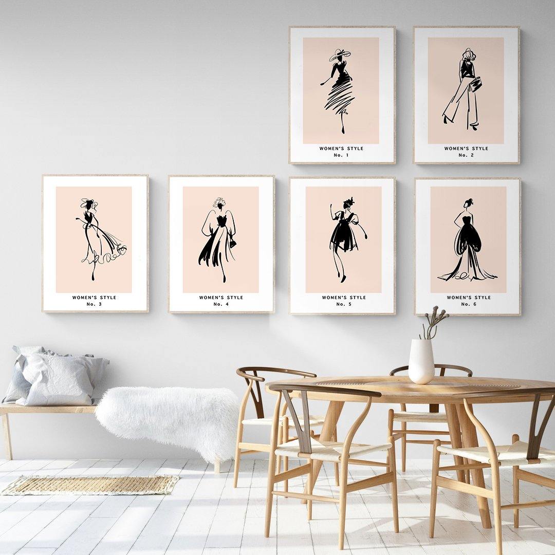 Woman Style No 5 Line Art Print | Contemporary Minimal Wall Decor | Scandi Design Style - 98types