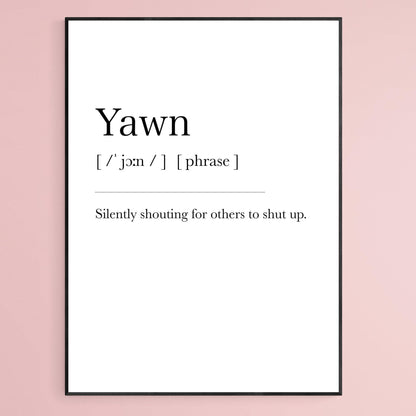Yawn Definition Print - 98types