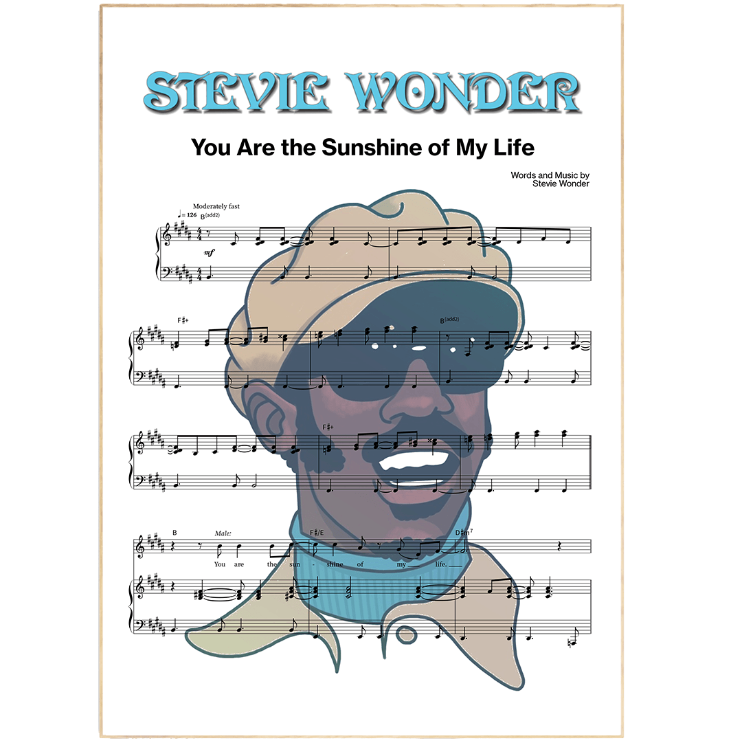 Bring a touch of musical magic to any space with this stunning “You Are The Sunshine Of My Life” poster. Featuring iconic lyrics by the legendary Stevie Wonder, this poster captures the heartwarming essence of the song. Crafted with an eye for detail, this poster oozes style and charm. Add personality and color to any space and make it your own with this piece of art. Treat yourself and your loved ones with this beautiful lyrical reminder that life is a little bit sweeter with music.