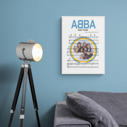 ABBA • Super Trouper Song Lyric Print | 98 Best Music Sheet Notes Poster