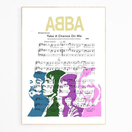 ABBA • Take A Chance On Me Song Lyric Print