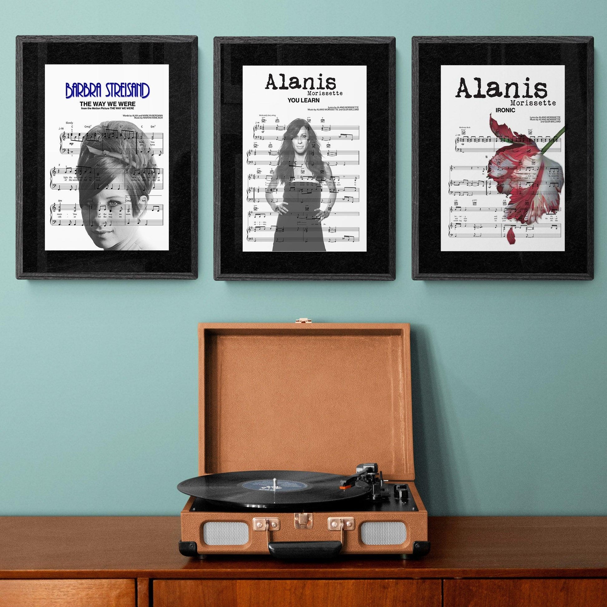 Alanis Morissette - Ironic Song Print | Song Music Sheet Notes Print Everyone has a favorite song especially Alanis Morissette Print and now you can show the score as printed staff. The personal favorite song sheet print shows the song chosen as the score. 