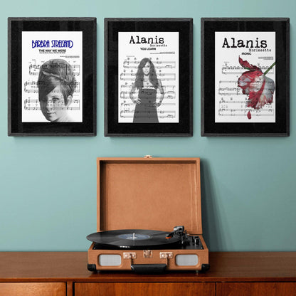 Alanis Morissette - Ironic Song Print | Song Music Sheet Notes Print Everyone has a favorite song especially Alanis Morissette Print and now you can show the score as printed staff. The personal favorite song sheet print shows the song chosen as the score. 