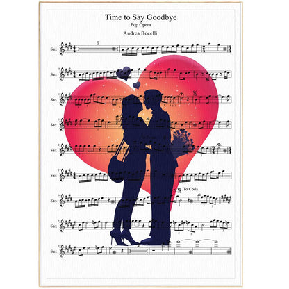 Andrea Bocelli - time to say goodbye Print | Sheet Music Wall Art | Song Music Sheet Notes Print