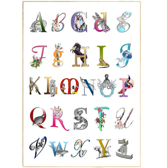 Animals Full Alphabet Poster