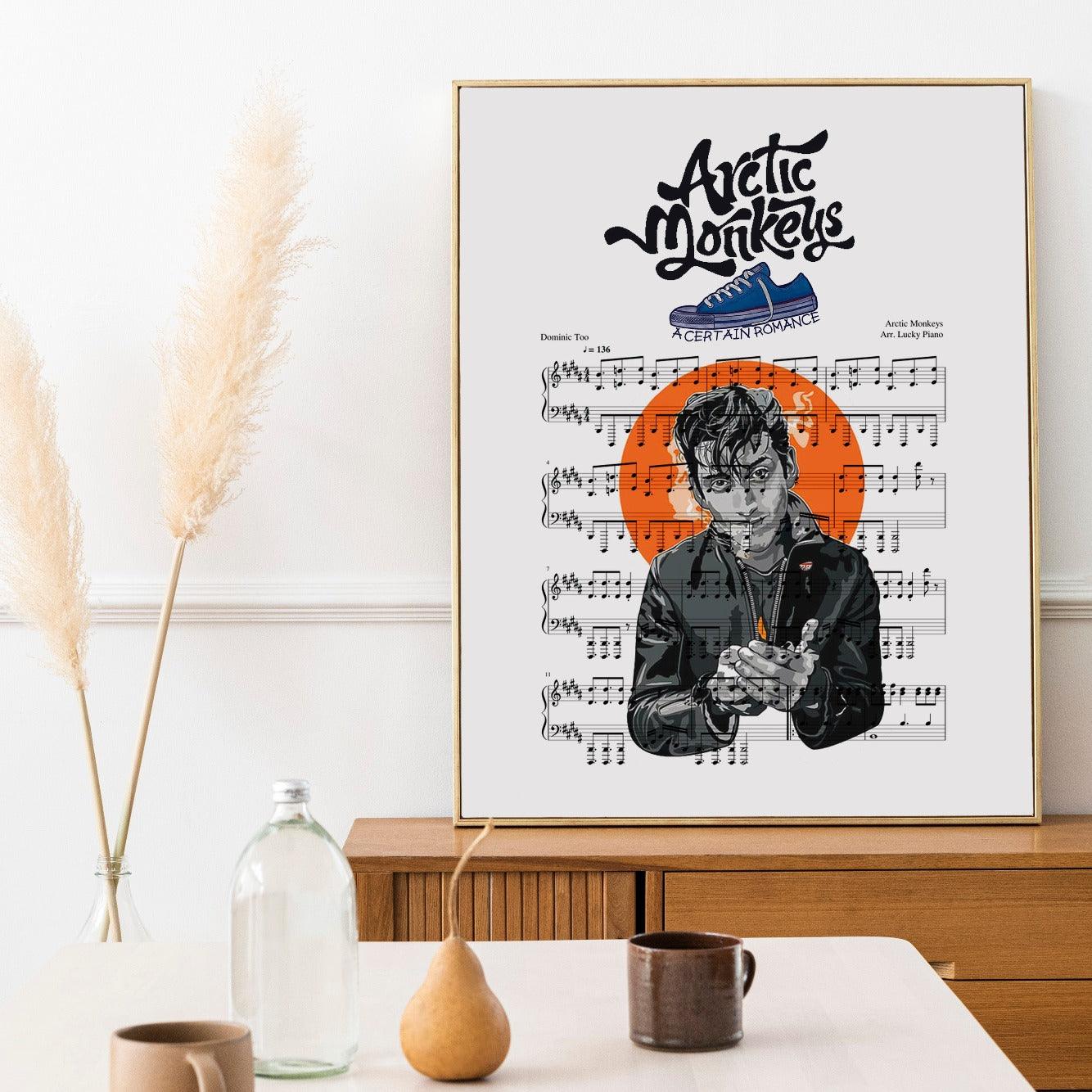 Arctic Monkeys - A Certain Romance Poster | Song Music Sheet Notes Print Everyone has a favorite song especially Arctic monkeys Print, and now you can show the score as printed staff. The personal favorite song sheet print shows the song chosen as the score. 