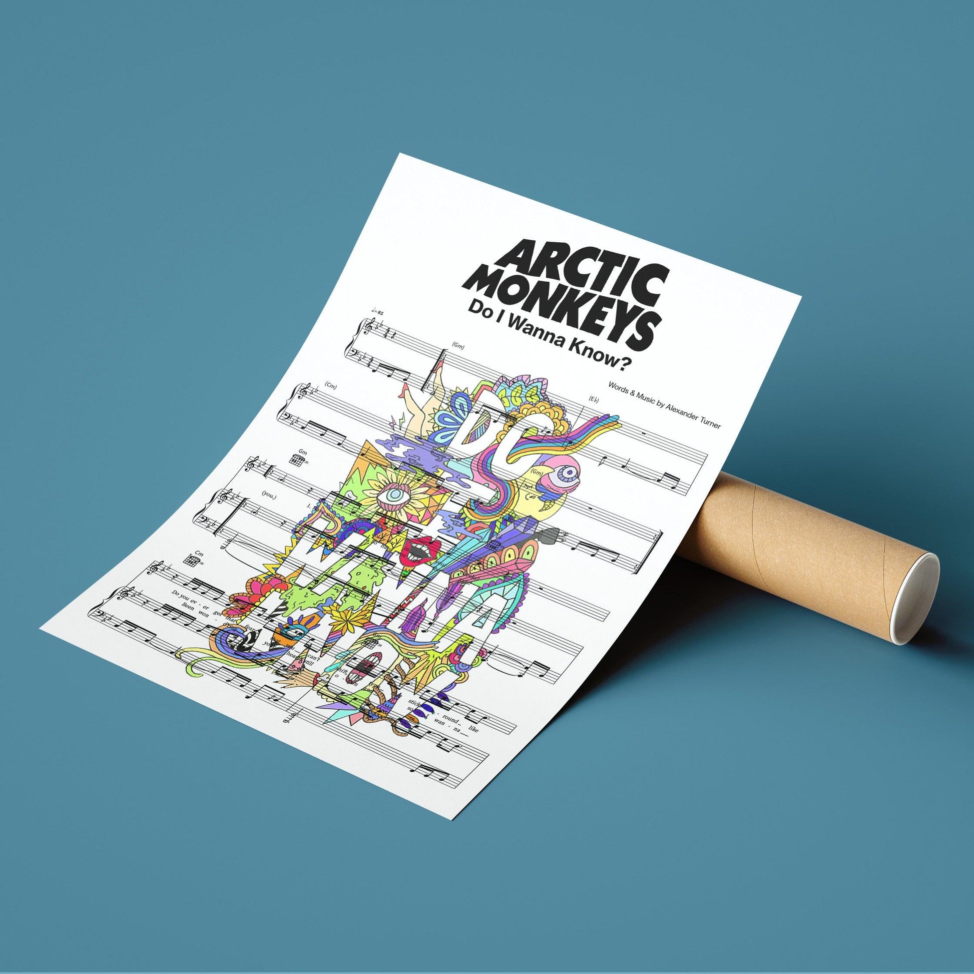 Arctic monkeys - Do i wanna know Poster | Song Music Sheet Notes Print Everyone has a favorite song especially Arctic monkeys Print, and now you can show the score as printed staff. The personal favorite song sheet print shows the song chosen as the score. 