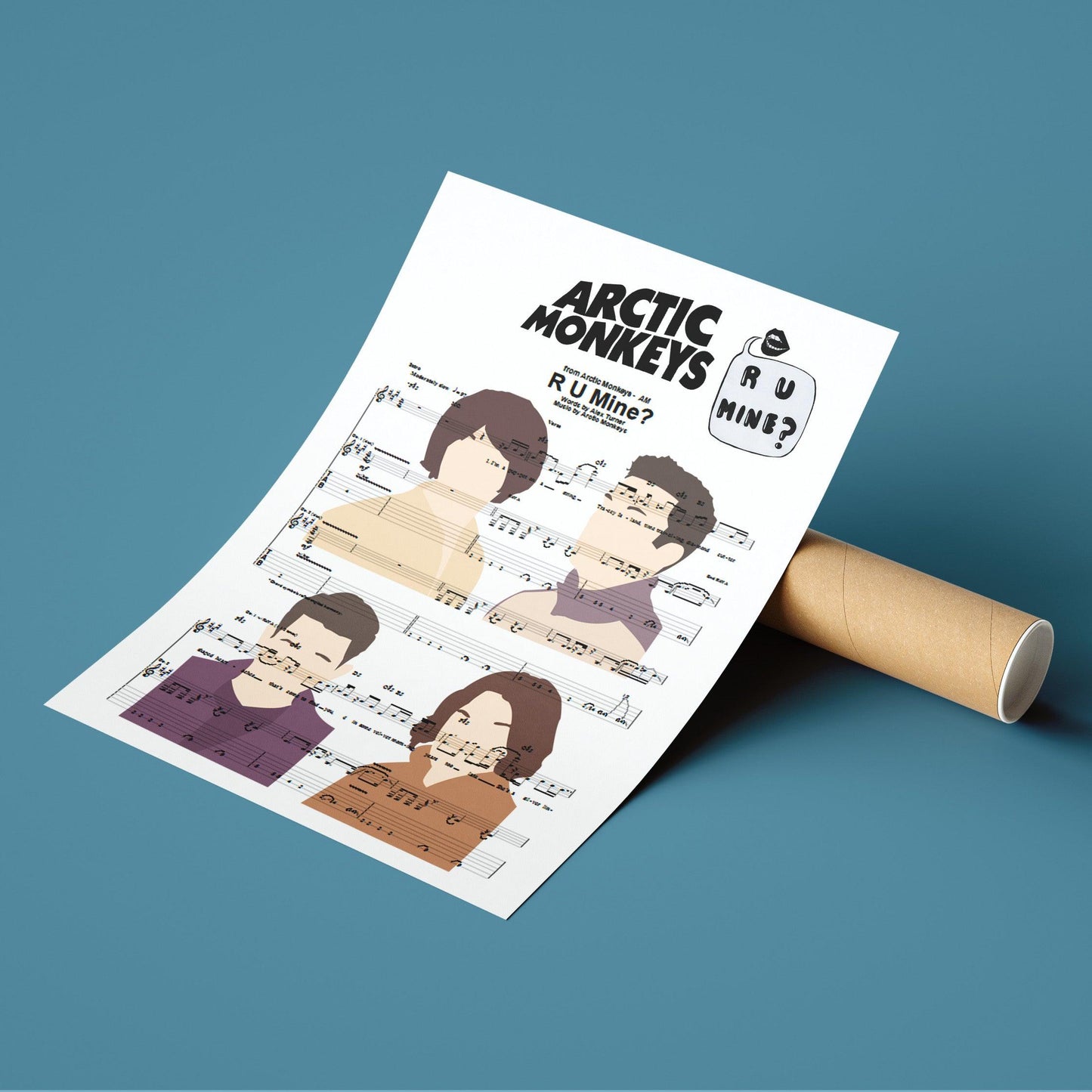 Arctic Monkeys - R U mine Print | Song Music Sheet Notes Print Everyone has a favorite song especially Arctic monkeys Print, and now you can show the score as printed staff. The personal favorite song sheet print shows the song chosen as the score. 