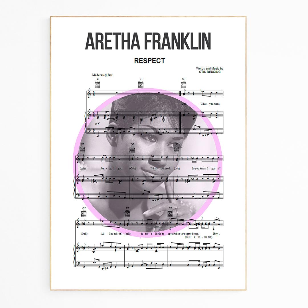 Aretha Franklin • Respect Lyric Print | Song Music Sheet Notes Print 