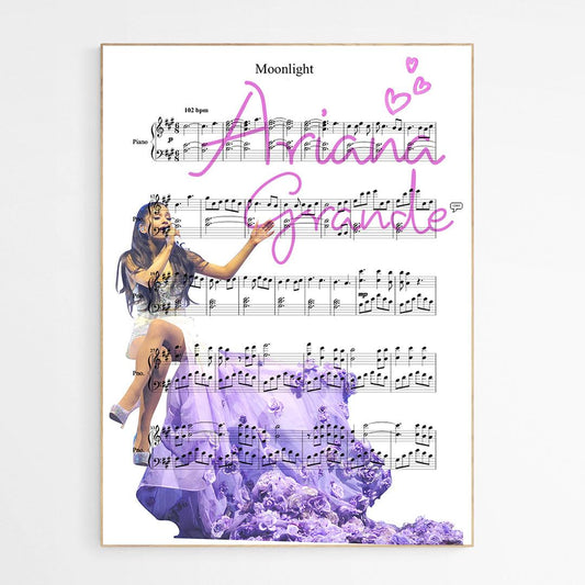 Ariana Grande - Moonlight Sheet Notes Print