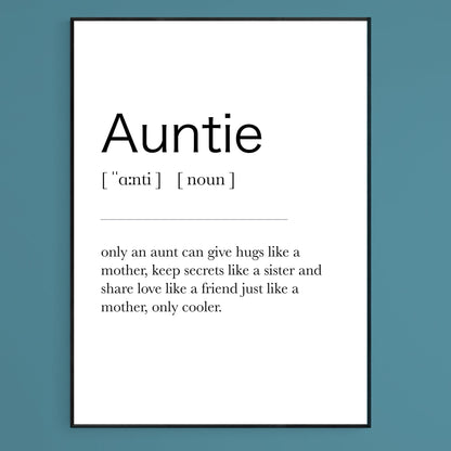 Auntie Definition Print - 98types