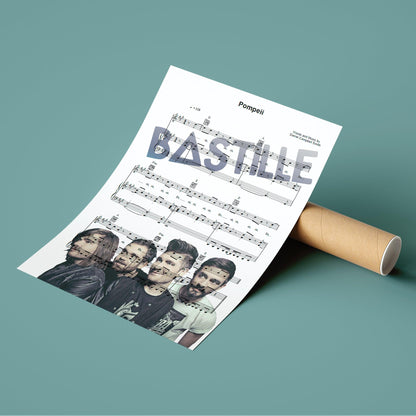 Bastille - Pompeii Print | Sheet Music Wall Art | Song Music Sheet Notes Print