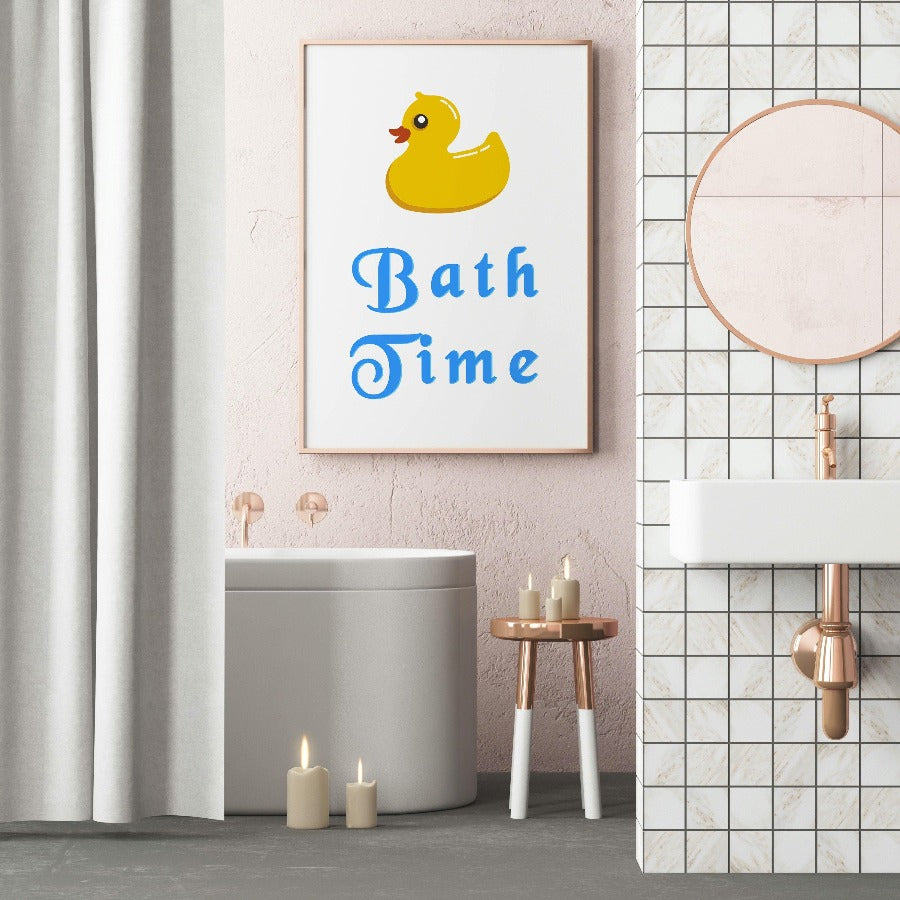 BATH TIME Bathroom Art Typography | Family Decor Print | Best Funny Gift Card | Poster Friend Birthday Gift - 98types