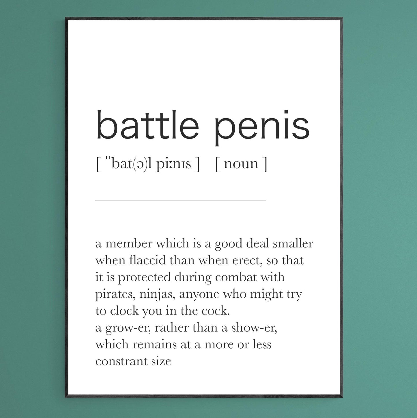 Battle Penis Definition Print - 98types