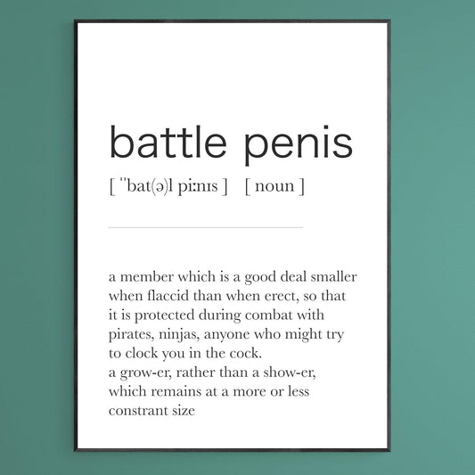 Battle Penis Definition Print - 98types