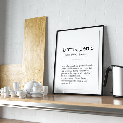 Battle Penis Definition Typography | Family Definition Print | Best Funny Gift Card | Poster Friend Birthday Gift - 98types