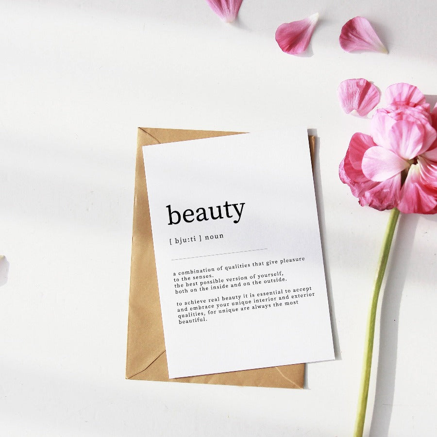 Beauty Definition Print | Definition Print Beauty | Wall Art Poster | Minimalist Print | Home Decor Poster | Typography Print