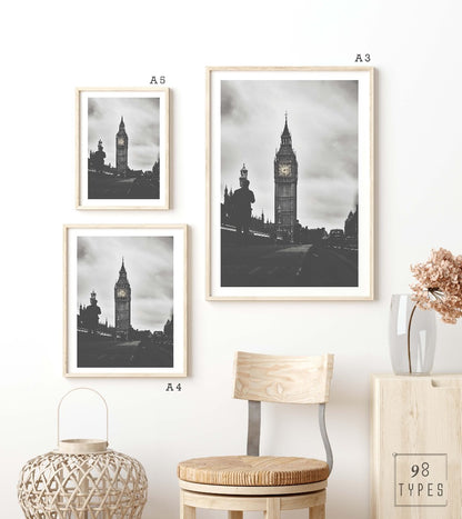 Big Ben Tower London | The Most Attractive Monument | Wall Art Photography B&N | Variety Sizes - 98types