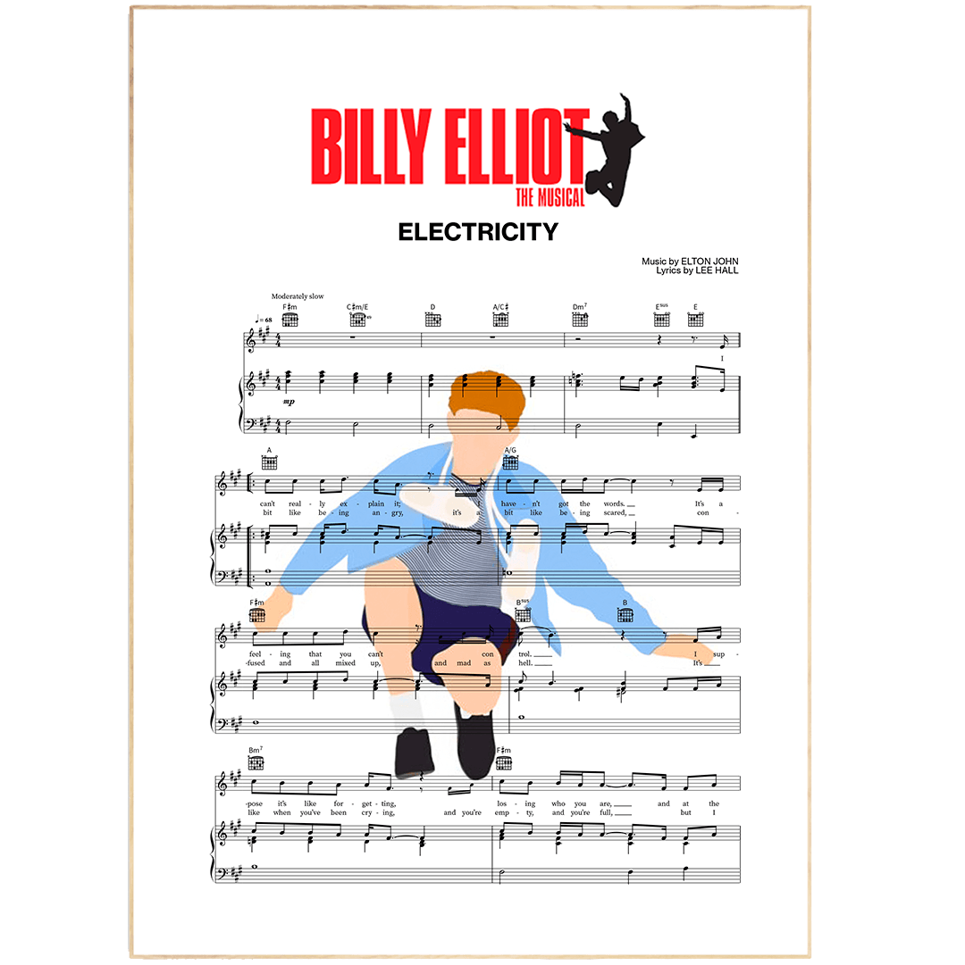 With this Billy Elliot Electricity Poster, your home will be filled with the vibrant energy of the iconic musical. This print decor is perfect for adding some life to your kitchen or living room. The high-quality printing and simple design make it an ideal gift for any fan of the musical. Plus, with free fast delivery, you'll have this poster up in no time.