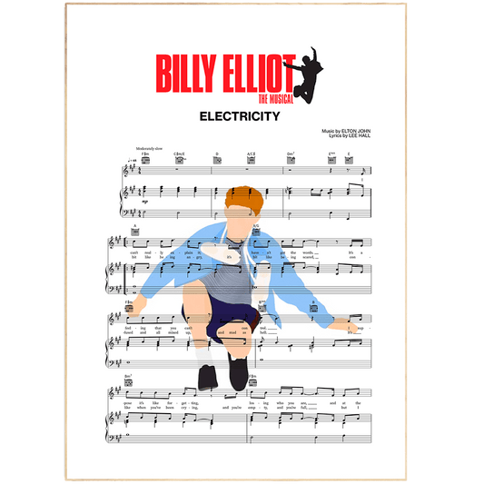 With this Billy Elliot Electricity Poster, your home will be filled with the vibrant energy of the iconic musical. This print decor is perfect for adding some life to your kitchen or living room. The high-quality printing and simple design make it an ideal gift for any fan of the musical. Plus, with free fast delivery, you'll have this poster up in no time.