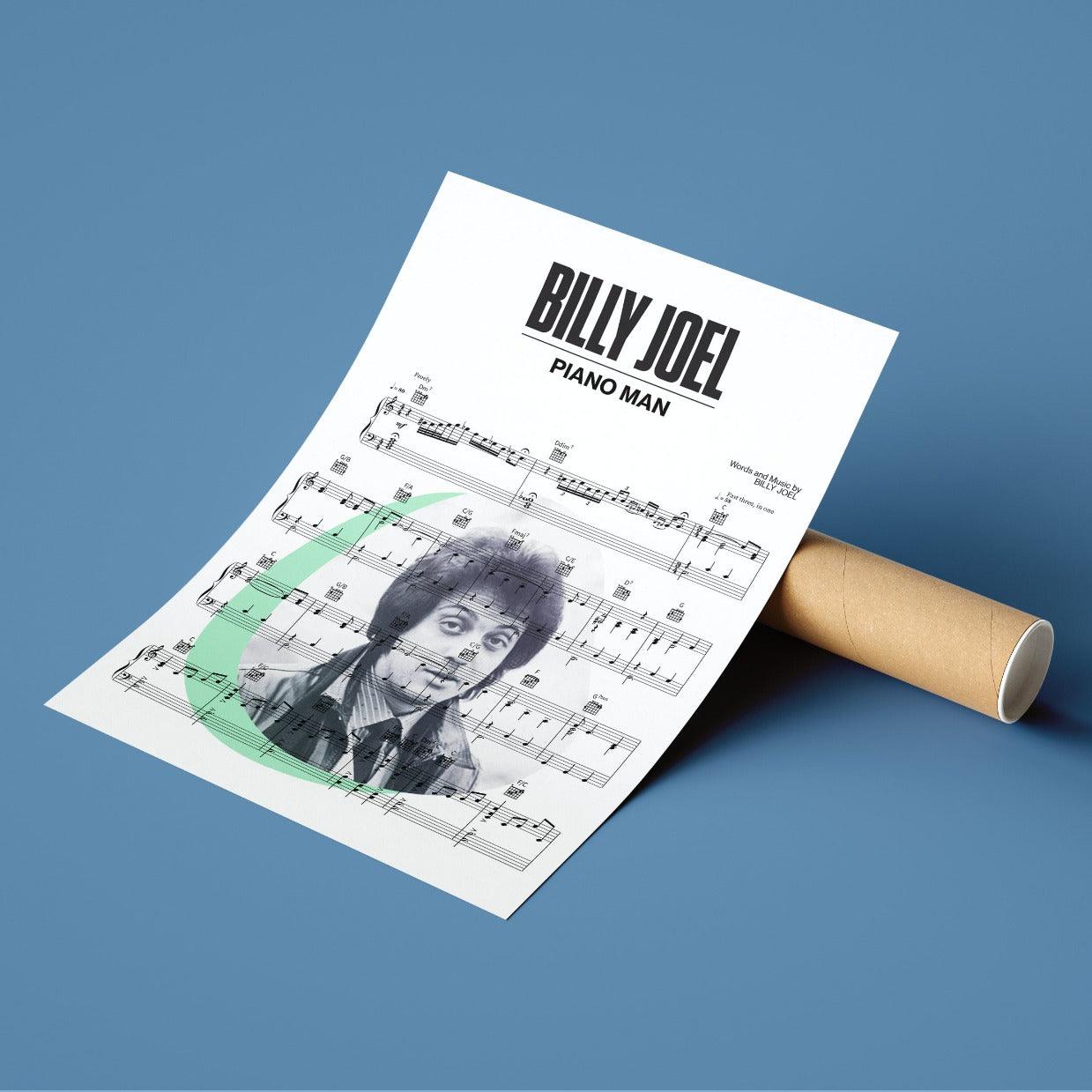 Billy Joel - Piano Man | Song Music Sheet Notes Print Everyone has a favorite Song lyric prints and Billy Joel now you can show the score as printed staff. The personal favorite song lyrics art shows the song chosen as the score.