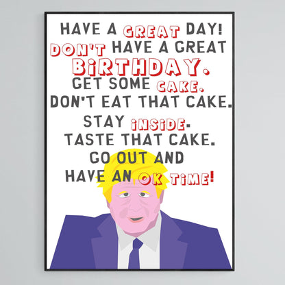 Boris Johnson Funny Birthday Card - 98types
