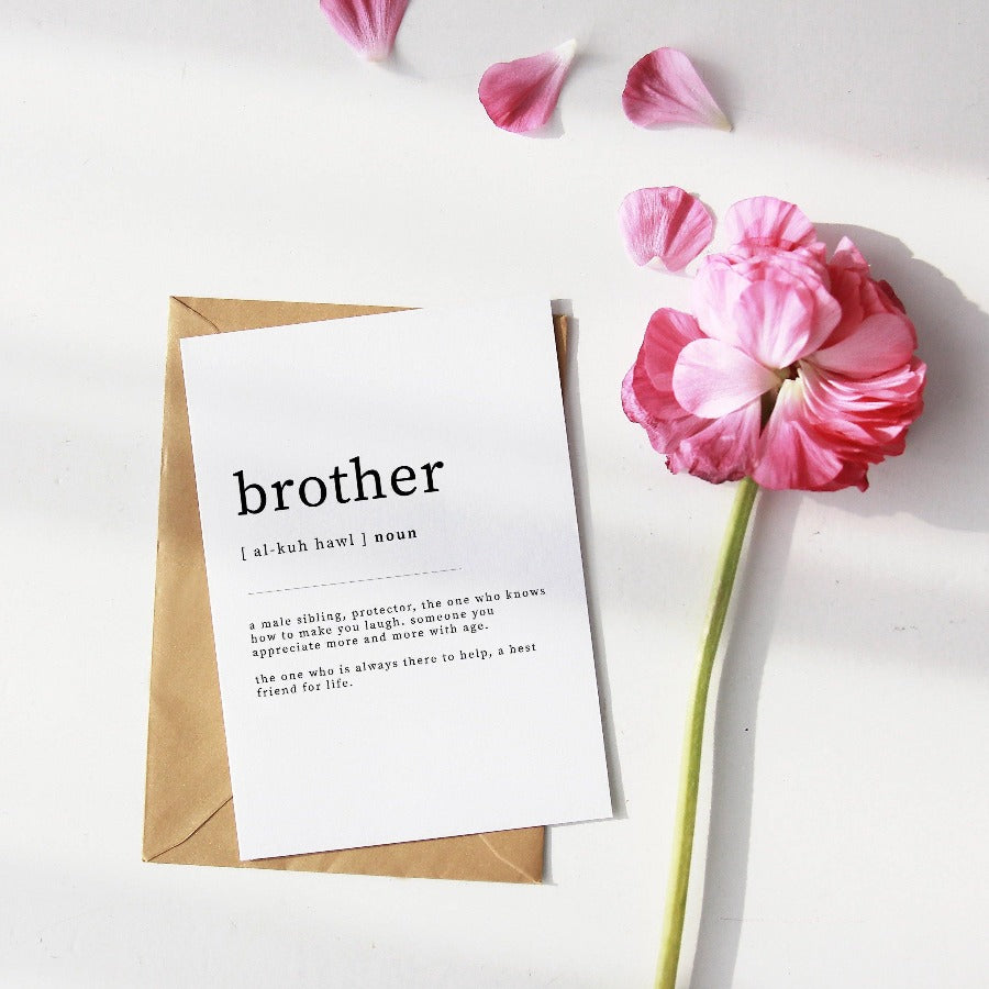 Brother Definition, Prints, Wall Art Print, Quote Print, Definition Print, Minimalist, Minimalist Print, Brother Gift, Family Print, Brother